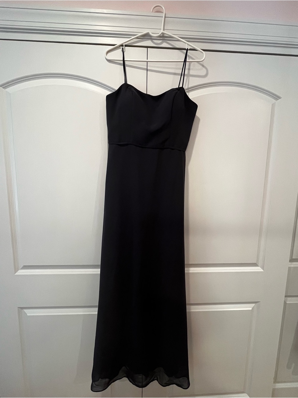 Classic Dark Gray Spaghetti-Strap Evening Dress